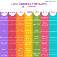 11 Month Baby Food Chart In Tamil