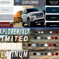 2017 Ford Explorer Color Chart