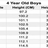 4 Year Old Height Chart Boy