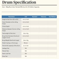 55 Gallon Drum Capacity Chart