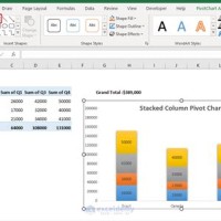 Add Total Stacked Bar Pivot Chart Excel