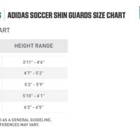 Adidas Ghost Lesto Soccer Shin Guards Size Chart