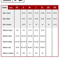 Adidas Golf Clothing Size Chart