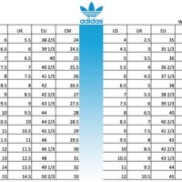 Adidas Mens Sneakers Size Chart