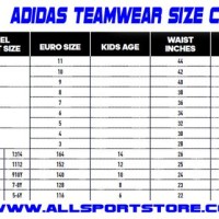 Adidas Youth Soccer Uniform Size Chart