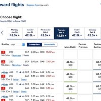 Alaska Airlines Mileage Chart