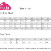 Alegria Shoe Size Conversion Chart