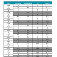 Alpina Cross Country Boots Size Chart