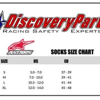 Alpinestars Nomex Socks Size Chart