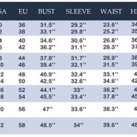 American Arel Disco Pants Size Chart