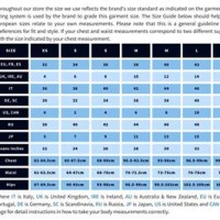 American European Size Chart Clothing