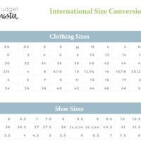 American Size Conversion Chart Clothing