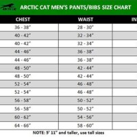 Arctic Cat Snow Pants Size Chart