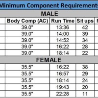 Army Fitness Standards Chart