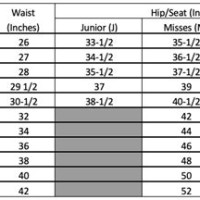 Asu Pants Size Chart