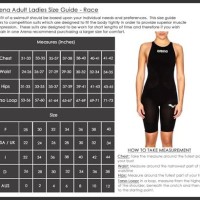 Athletic Swimsuit Size Chart