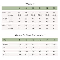 Australian Clothing Size Conversion Chart Jeans