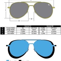 Aviator Sungles Size Chart