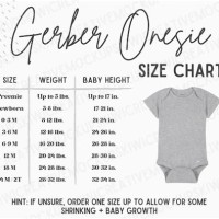 Baby Onesie Size Chart