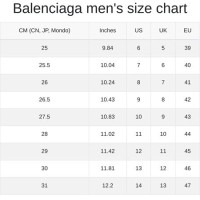 Balenciaga Sock Shoes Size Chart