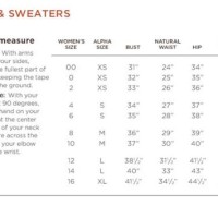 Banana Republic Clothing Size Chart