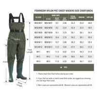 Banded Redzone Breathable Insulated Waders Size Chart