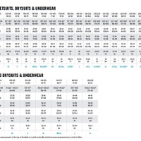 Bare Drysuit Size Chart