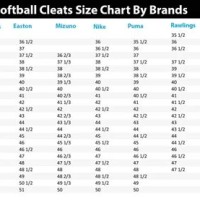 Baseball Cleat Size Chart