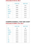 Baseball Pants Size Chart Youth