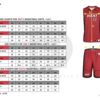 Basketball Uniforms Size Chart