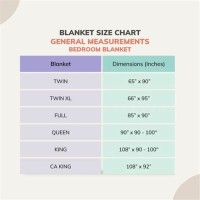 Bed Blanket Size Chart