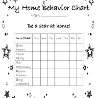 Behavior Chart For Home Printable