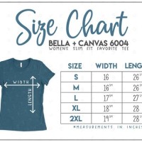 Bella Canvas 6004 Size Chart