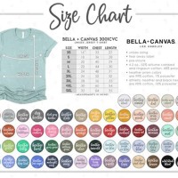 Bella Canvas Size Chart 3001cvc Color