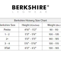 Berkshire Hose Without Toes Size Chart