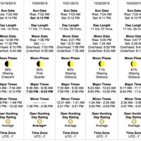 Best Time To Hunt Deer Chart