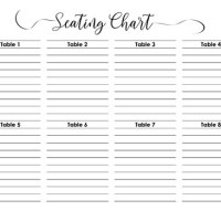 Blank Wedding Seating Chart Template