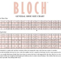 Bloch Shoe Size Chart