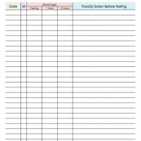 Blood Glucose Level Recording Chart