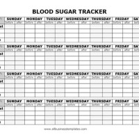 Blood Glucose Tracker Chart