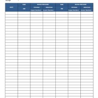 Blood Pressure Monitoring Chart Excel