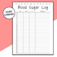 Blood Sugar Tracking Chart Printable