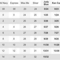 Blue Asphalt Jeans Size Chart