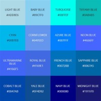 Blue Color Chart And Names