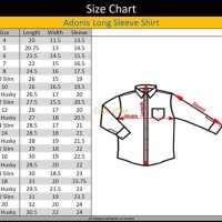 Boys Dress Shirt Size Chart