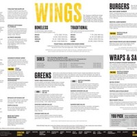 Buffalo Wild Wings Nutrition Chart