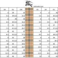 Burberry Sandals Size Chart