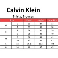 Calvin Klein Clothes Size Chart