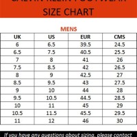 Calvin Klein Collection Shoes Size Chart