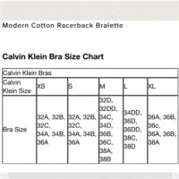 Calvin Klein Invisibles Bralette Size Chart